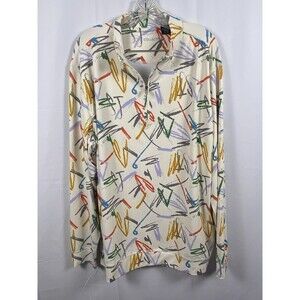 Swing Juice Golf Stroke Men’s Quarter Zip Long Sleeve Shirt Sz XL Multi Colored